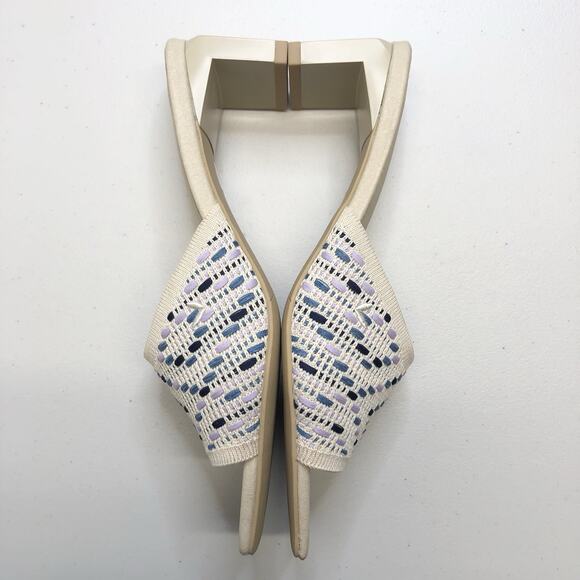 Vivaia Jade Square Toe Wide Band Heeled Sandal Multi Blue Women's Size 41 - Picture 6 of 8